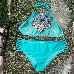 Aeropostale Turquoise Swimwear Set
